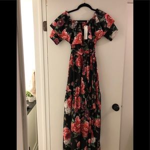 Vici Dolls floral off shoulder maxi dress